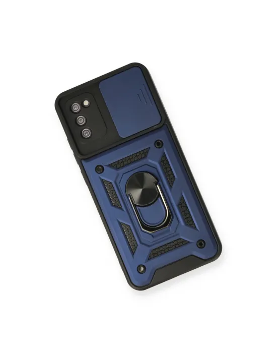 Samsung Galaxy A03s Kılıf Pars Lens Yüzüklü Silikon - Lacivert