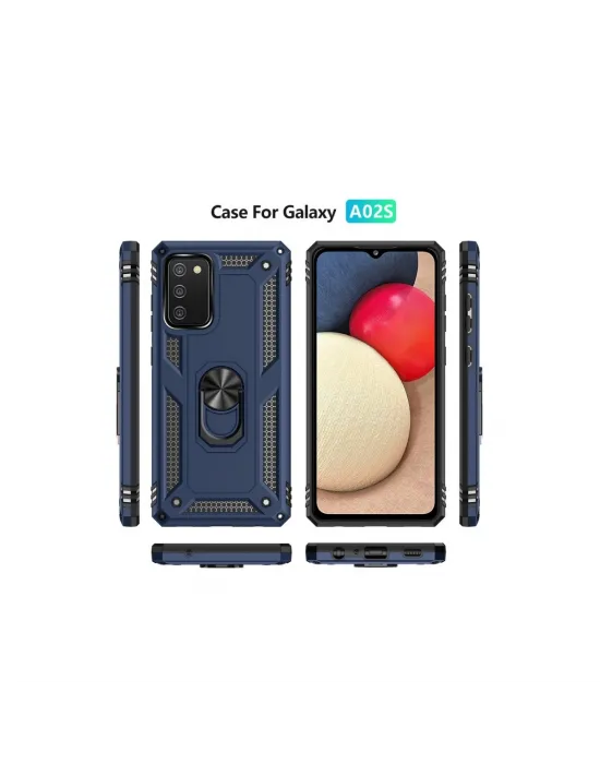 Samsung Galaxy A03s Kılıf Sofya Yüzüklü Silikon Kapak - Lacivert
