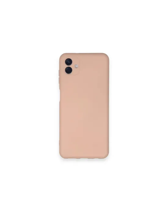 Samsung Galaxy A04 Kılıf Nano İçi Kadife Silikon - Pudra