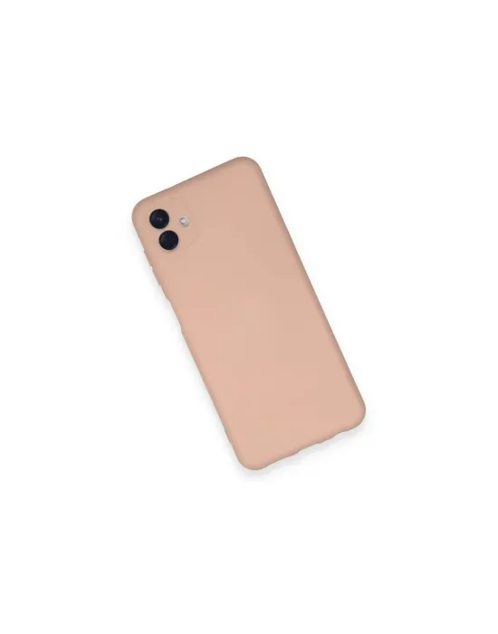 Samsung Galaxy A04 Kılıf Nano İçi Kadife Silikon - Pudra