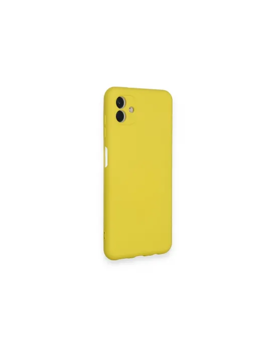 Samsung Galaxy A04 Kılıf Nano İçi Kadife Silikon - Sarı