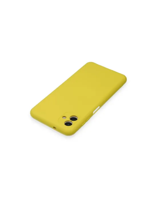 Samsung Galaxy A04 Kılıf Nano İçi Kadife Silikon - Sarı