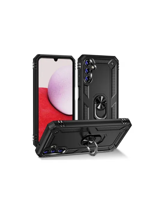 Samsung Galaxy A04s Kılıf Sofya Yüzüklü Silikon Kapak - Siyah