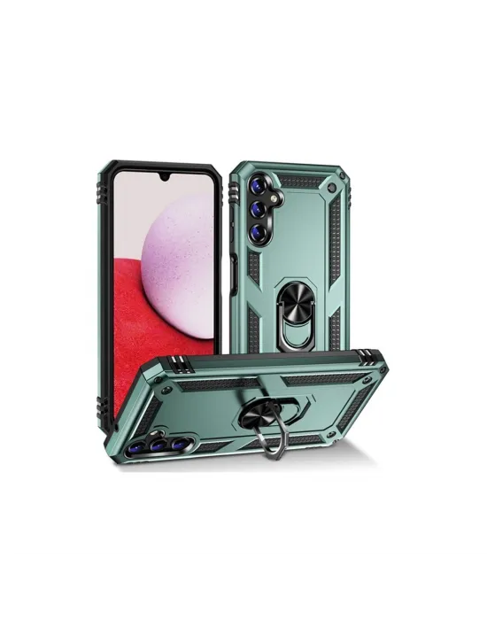 Samsung Galaxy A04s Kılıf Sofya Yüzüklü Silikon Kapak - Yeşil