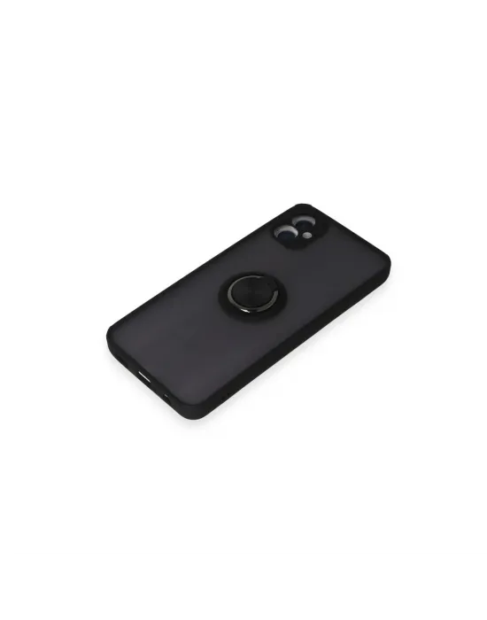 Samsung Galaxy A05 Kılıf Montreal Yüzüklü Silikon Kapak - Siyah