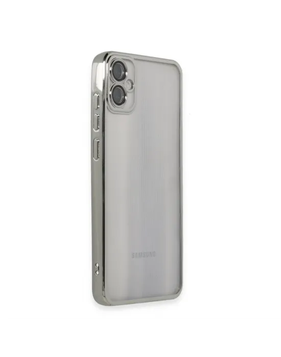 Samsung Galaxy A05 Kılıf Razer Lensli Silikon - Gümüş