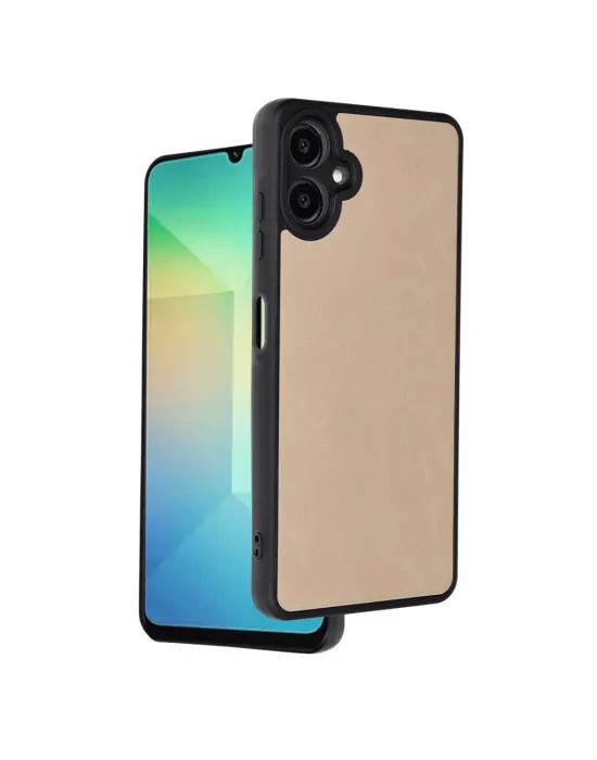 Samsung Galaxy A06 Kılıf Aras Deri Kapak - Pudra