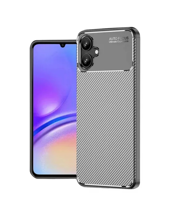 Samsung Galaxy A06 Kılıf Auto Focus Karbon Kapak - Gri