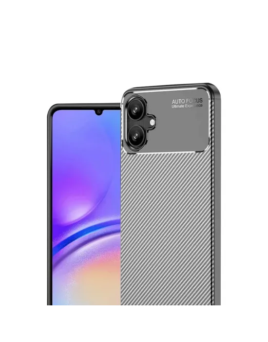 Samsung Galaxy A06 Kılıf Auto Focus Karbon Kapak - Gri