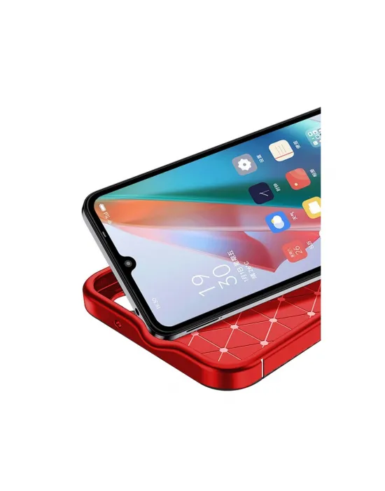 Samsung Galaxy A06 Kılıf Auto Focus Karbon Kapak - Kırmızı