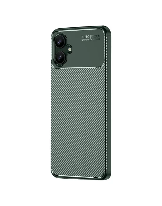 Samsung Galaxy A06 Kılıf Auto Focus Karbon Kapak - Koyu Yeşil