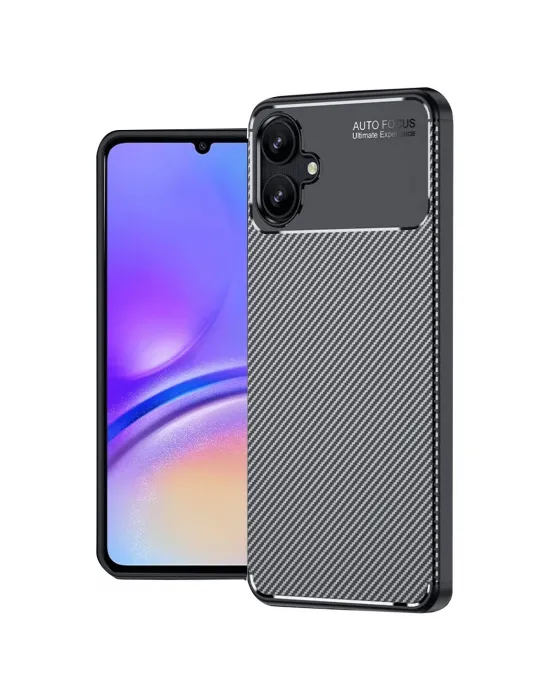 Samsung Galaxy A06 Kılıf Auto Focus Karbon Kapak - Siyah