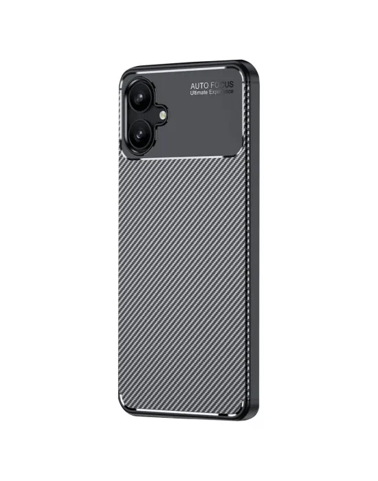 Samsung Galaxy A06 Kılıf Auto Focus Karbon Kapak - Siyah