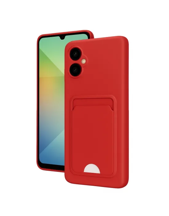 Samsung Galaxy A06 Kılıf Kelvin Kartvizitli Silikon - Kırmızı