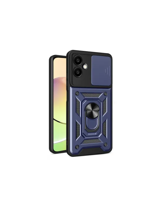 Samsung Galaxy A06 Kılıf Pars Lens Yüzüklü Silikon - Lacivert