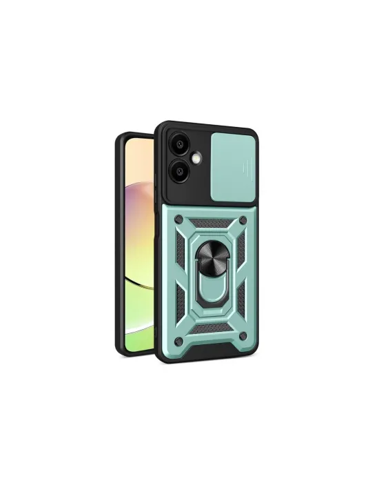 Samsung Galaxy A06 Kılıf Pars Lens Yüzüklü Silikon - Yeşil