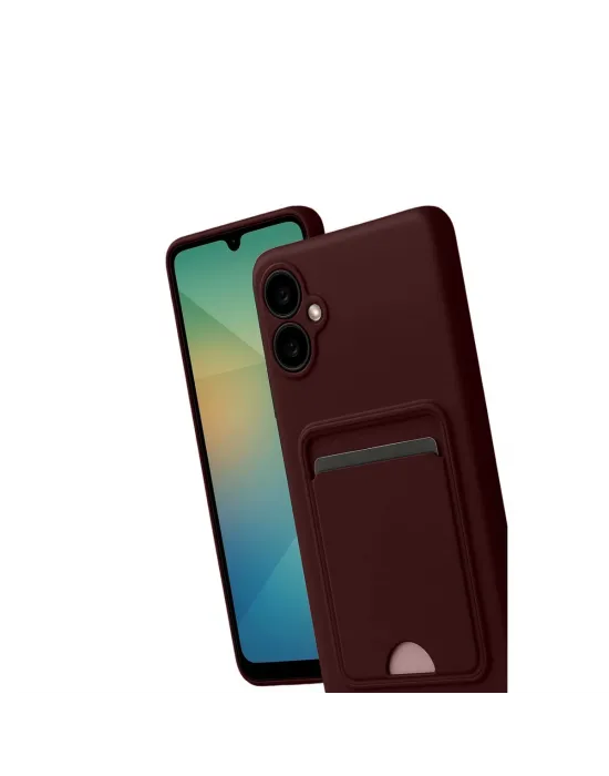 Samsung Galaxy A07 4g Kelvin Kartvizitli Silikon - Bordo