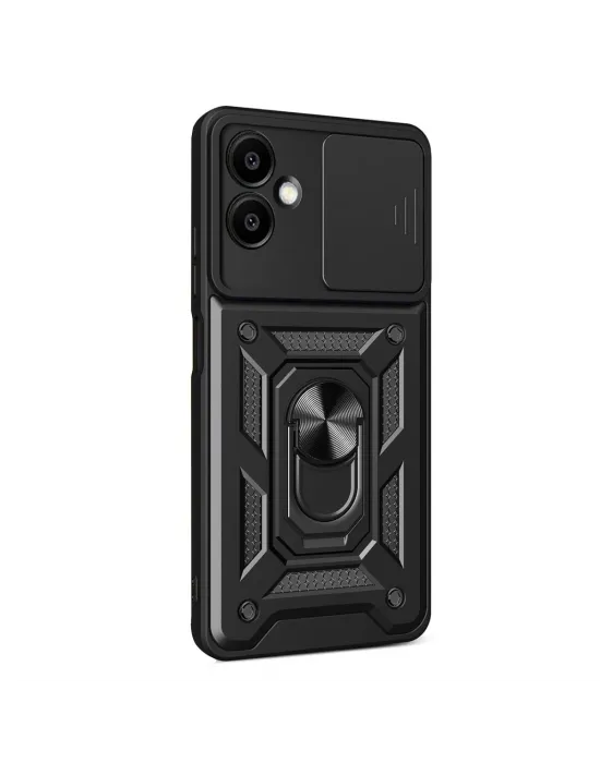 Samsung Galaxy A07 4g Pars Lens Yüzüklü Silikon - Siyah
