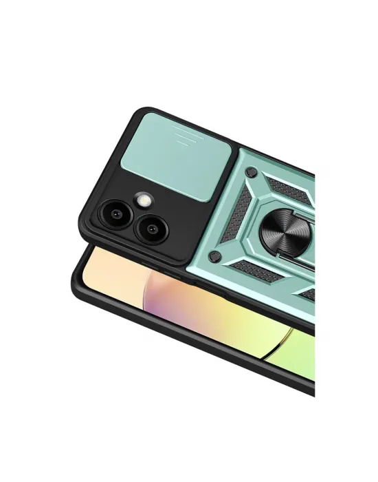 Samsung Galaxy A07 4g Pars Lens Yüzüklü Silikon - Yeşil