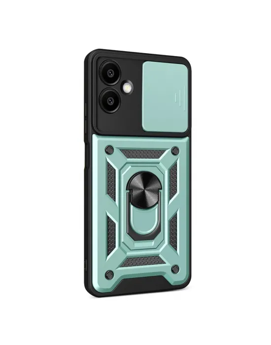 Samsung Galaxy A07 4g Pars Lens Yüzüklü Silikon - Yeşil