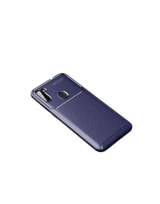 Samsung Galaxy A11 Kılıf Auto Focus Karbon Kapak - Lacivert