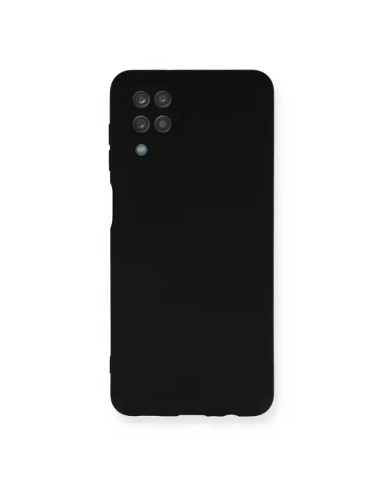 Samsung Galaxy A12 Kılıf Nano İçi Kadife Silikon - Siyah