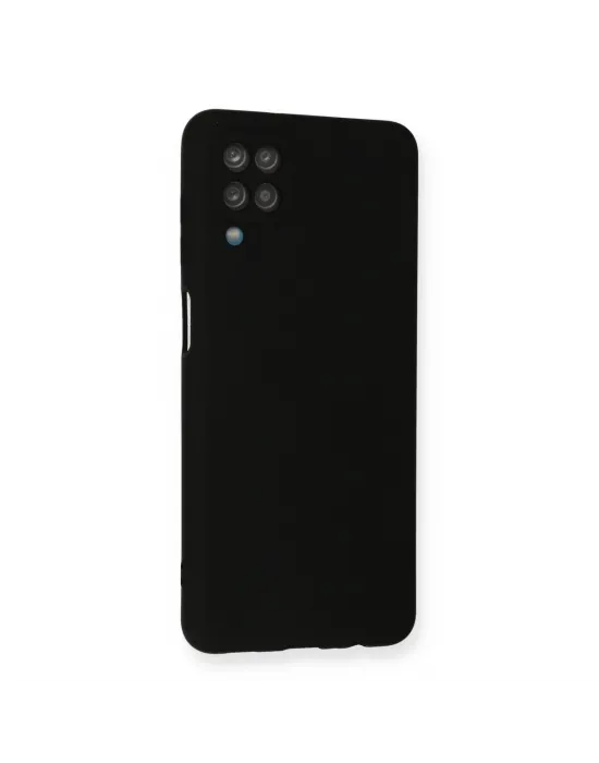 Samsung Galaxy A12 Kılıf Nano İçi Kadife Silikon - Siyah