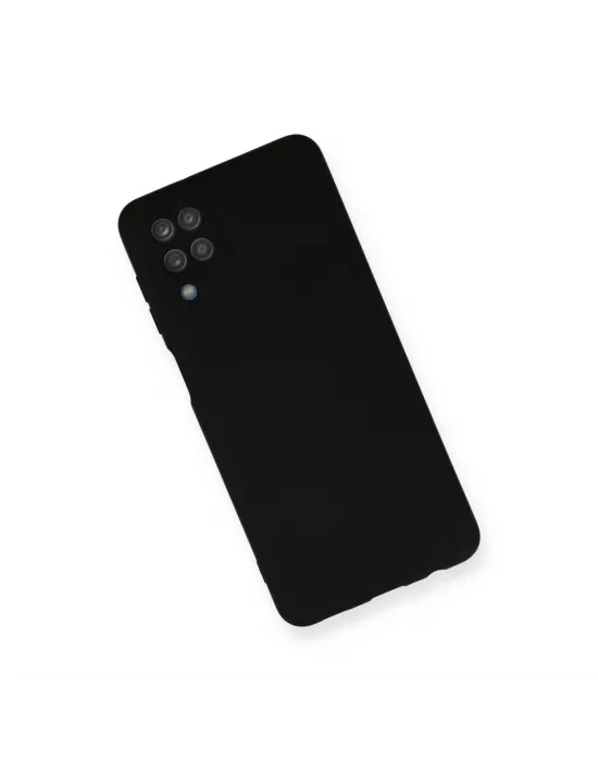 Samsung Galaxy A12 Kılıf Nano İçi Kadife Silikon - Siyah