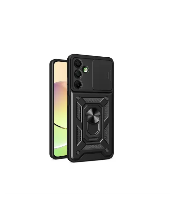 Samsung Galaxy A16 5g Kılıf Pars Lens Yüzüklü Silikon - Siyah