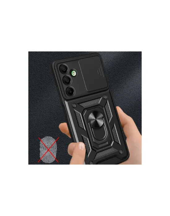 Samsung Galaxy A16 5g Kılıf Pars Lens Yüzüklü Silikon - Siyah