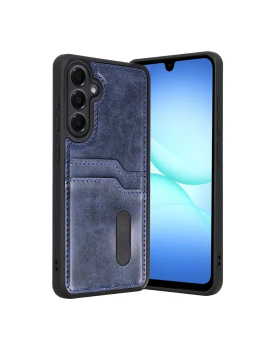 Samsung Galaxy A17 5g Sara Kartvizitli Deri Kılıf - Lacivert