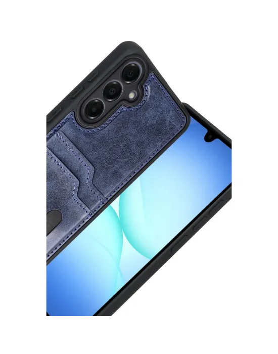 Samsung Galaxy A17 5g Sara Kartvizitli Deri Kılıf - Lacivert