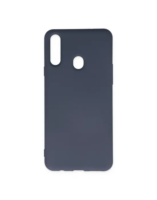 Samsung Galaxy A20s Kılıf Nano İçi Kadife Silikon - Gri