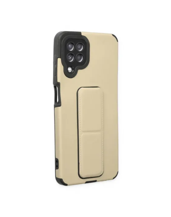 Samsung Galaxy A22 Kılıf Mega Standlı Silikon - Gold