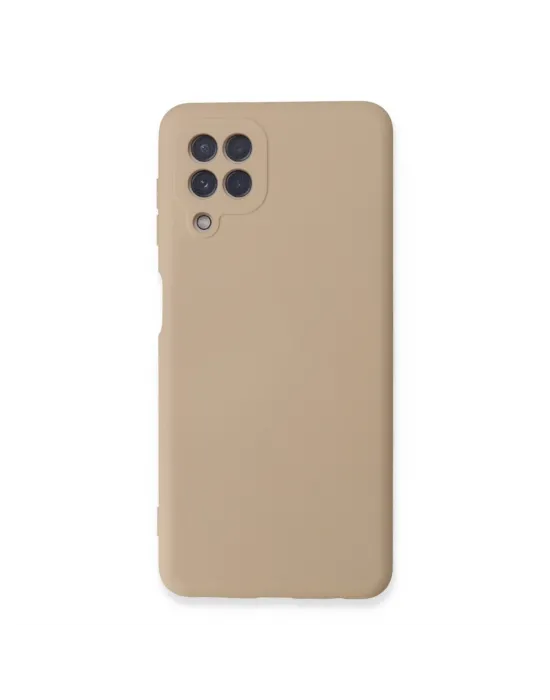 Samsung Galaxy A22 Kılıf Nano İçi Kadife Silikon - Pudra