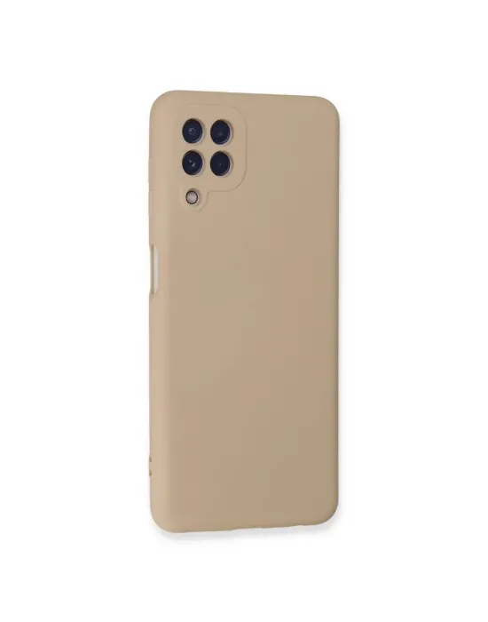 Samsung Galaxy A22 Kılıf Nano İçi Kadife Silikon - Pudra