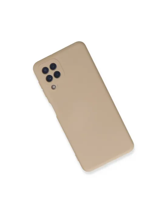 Samsung Galaxy A22 Kılıf Nano İçi Kadife Silikon - Pudra