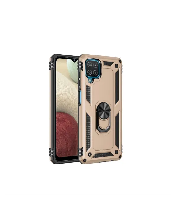 Samsung Galaxy A22 Kılıf Sofya Yüzüklü Silikon Kapak - Gold