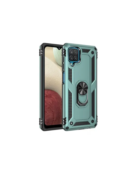 Samsung Galaxy A22 Kılıf Sofya Yüzüklü Silikon Kapak - Yeşil
