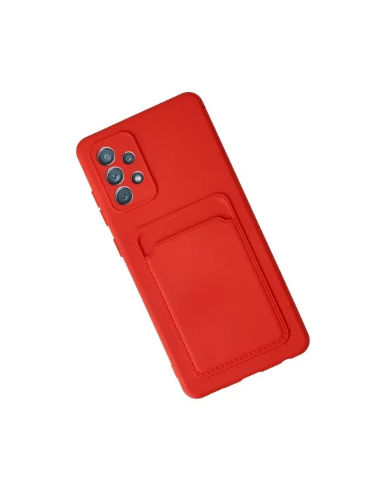 Samsung Galaxy A32 Kılıf Kelvin Kartvizitli Silikon - Kırmızı
