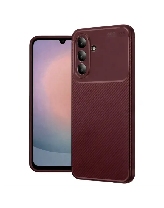 Samsung Galaxy A36 Kılıf Auto Focus Karbon Kapak - Bordo
