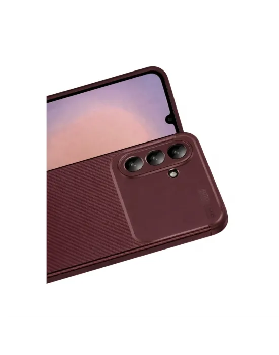 Samsung Galaxy A36 Kılıf Auto Focus Karbon Kapak - Bordo
