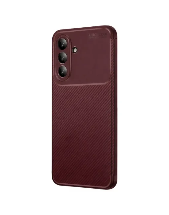 Samsung Galaxy A36 Kılıf Auto Focus Karbon Kapak - Bordo