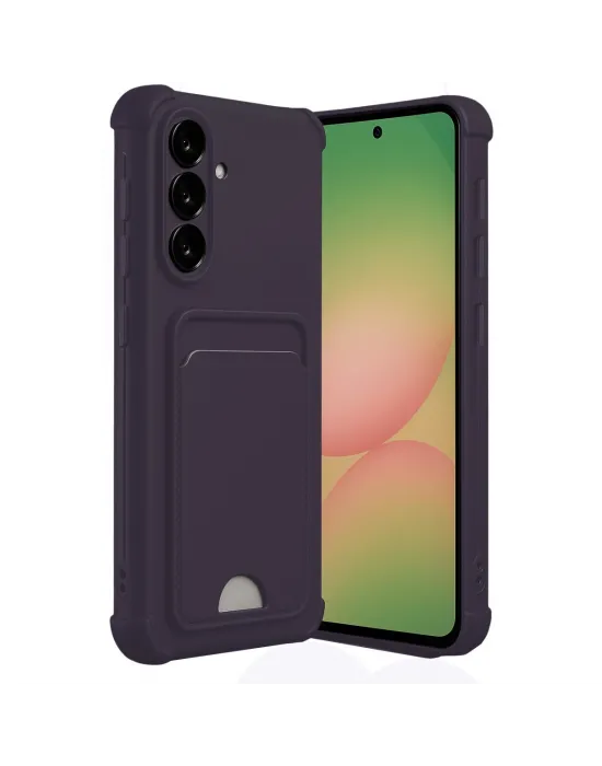 Samsung Galaxy A36 Kılıf Kelvin Kartvizitli Silikon - Derin Mor