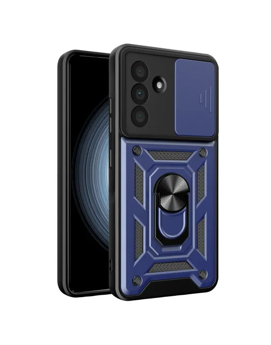 Samsung Galaxy A37 5g Pars Lens Yüzüklü Silikon - Lacivert