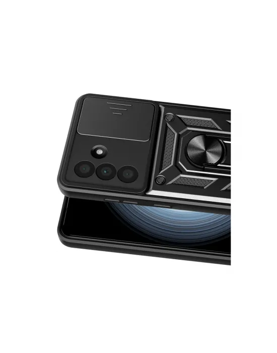 Samsung Galaxy A37 5g Pars Lens Yüzüklü Silikon - Siyah