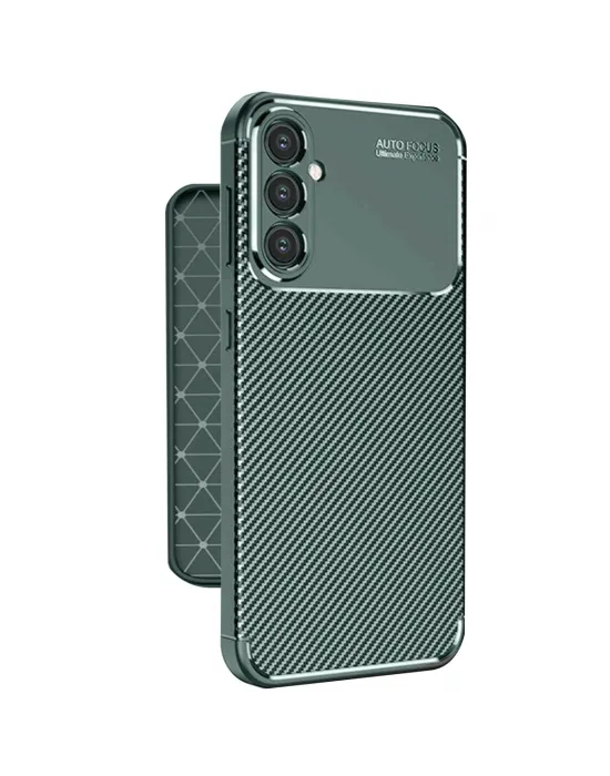 Samsung Galaxy A56 Kılıf Auto Focus Karbon Kapak - Koyu Yeşil