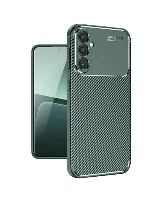 Samsung Galaxy A56 Kılıf Auto Focus Karbon Kapak - Koyu Yeşil