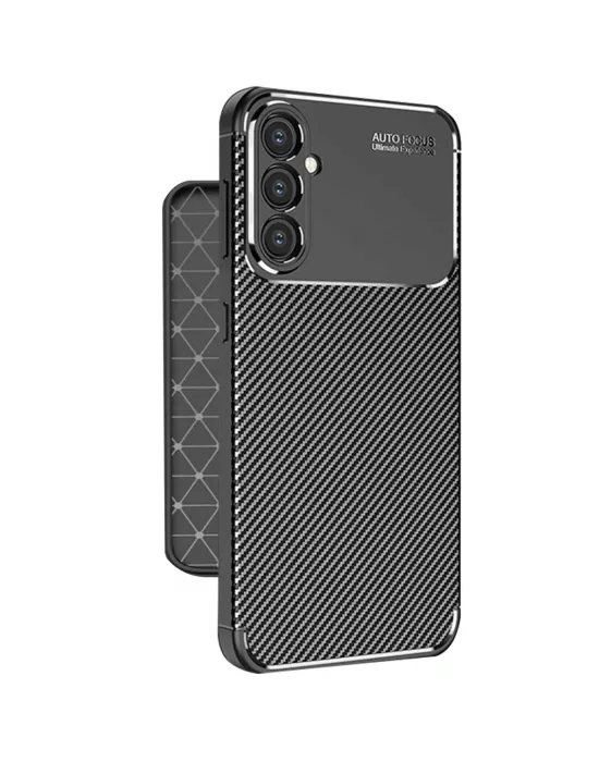 Samsung Galaxy A56 Kılıf Auto Focus Karbon Kapak - Siyah