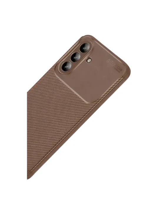 Samsung Galaxy A57 5g Auto Focus Karbon Kapak - Kahverengi